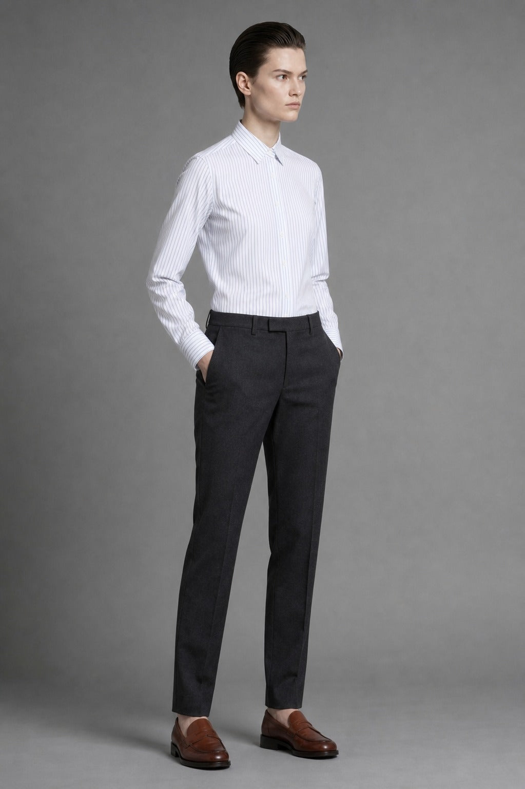 100/2 Non-Iron Pinstripe — The Boardroom Signature Shirt — 11-GSS2603-1_smodel_gpt_02_V1