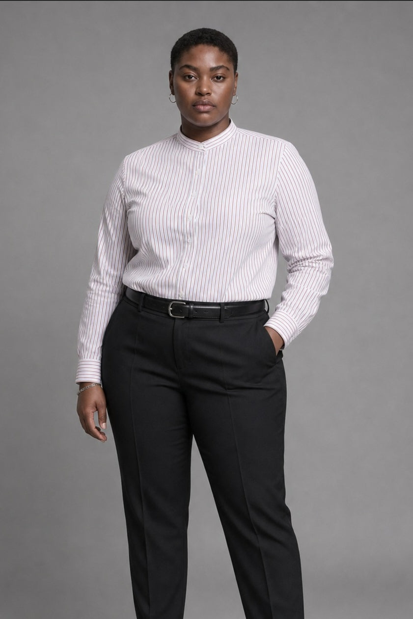 100/2 Non-Iron Pinstripe — The Boardroom Signature Shirt — 11-GSS2603-2_pmodel_gpt_01_V2_edit