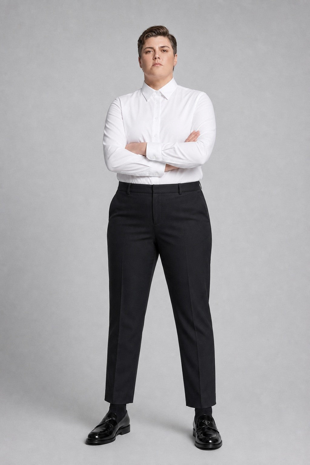 Imperial Poplin Shirt in White — 100% ultra-fine 140/2 cotton poplin dress shirt with liquid-silk finish, made to measure