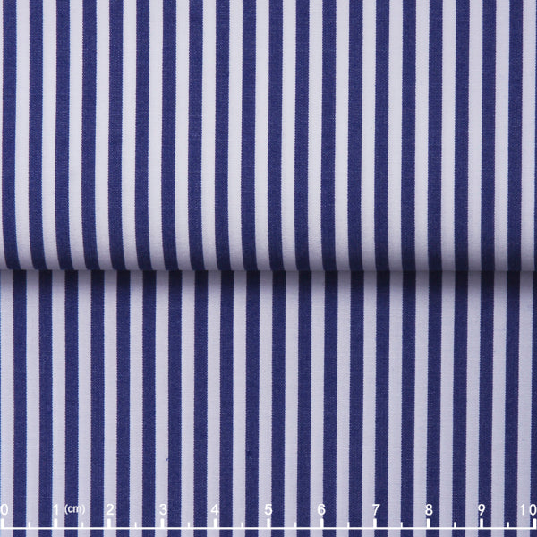 140/2 Ultra-Fine Stripe — The Silk-Touch Pinstripe Shirt in Dark Blue — 100% ultra-fine 140/2 cotton pinstripe dress shirt with liquid-silk finish, made to measure
