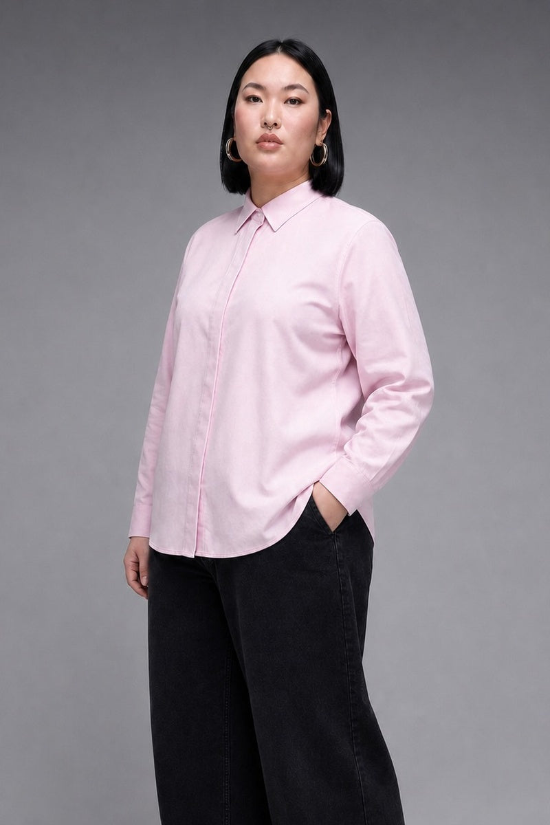 Cotton-Tencel Drape Solid — The Fluid Grace Shirt — 92% cotton 8% Tencel twill dress shirt with a fluid drape, made to measure