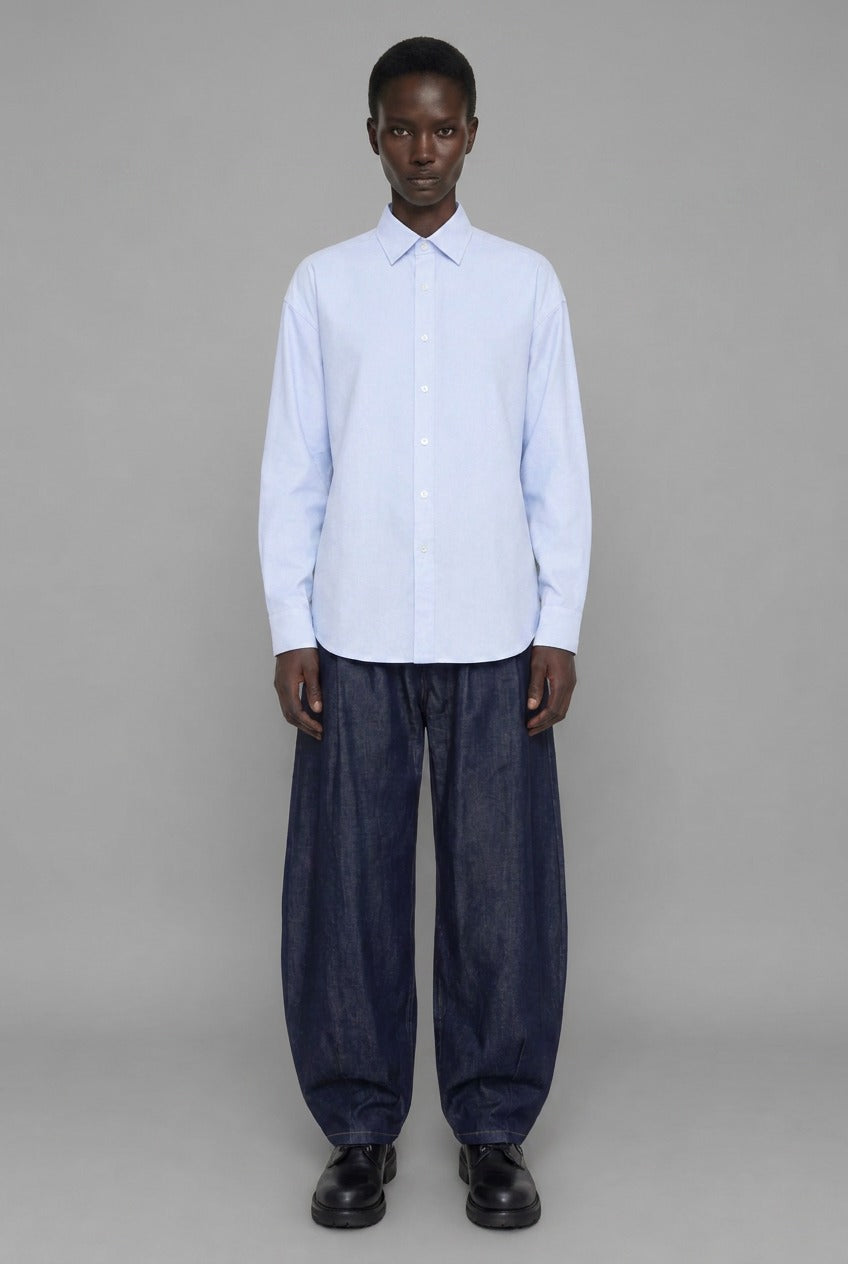 Bamboo-Blend Solid — The Second-Skin Bamboo Shirt in Ice Blue — bamboo-blend shirt, cool-touch and soft, made to measure