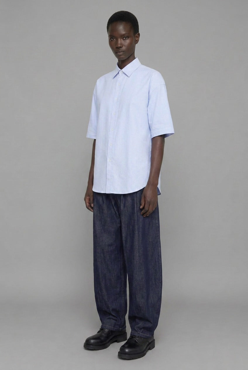 Bamboo-Blend Solid — The Second-Skin Bamboo Shirt in Ice Blue — bamboo-blend shirt, cool-touch and soft, made to measure