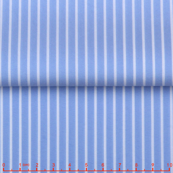 Featherweight Stretch Stripe — The Free Motion Shirt in Light Blue — featherweight cotton-nylon stretch stripe shirt, made to measure