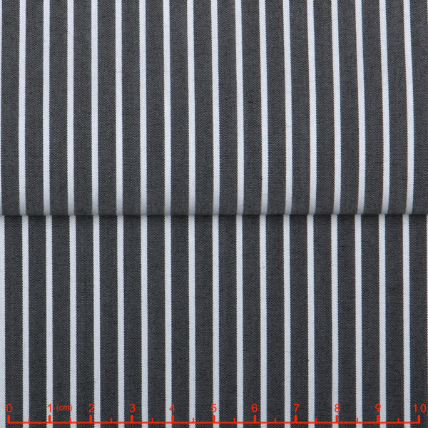 Featherweight Stretch Stripe — The Free Motion Shirt in Black Grey — featherweight cotton-nylon stretch stripe shirt, made to measure