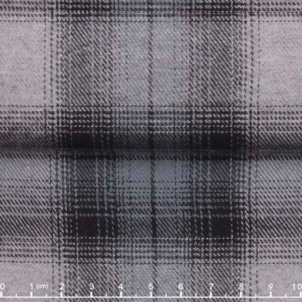 Double-Brushed Flannel Windowpane — The Cozy Heritage Shirt in Black Check — 100% cotton double-brushed flannel windowpane shirt, made to measure