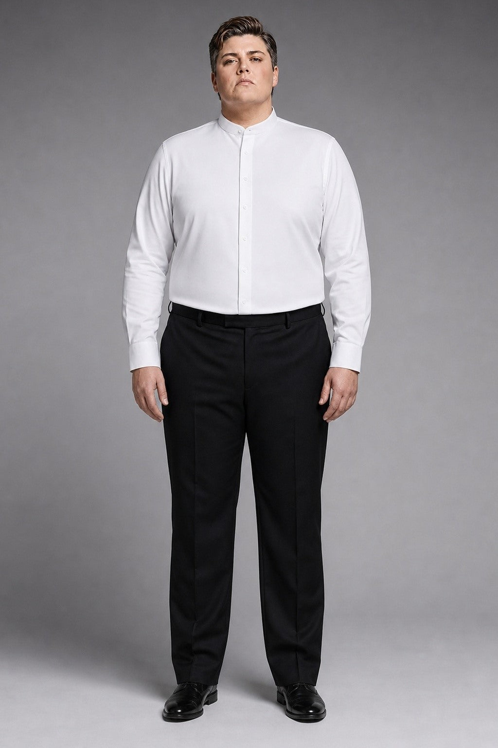 Non-Iron Poplin Shirt — 100% cotton 100/2 poplin dress shirt with permanent non-iron finish, made to measure