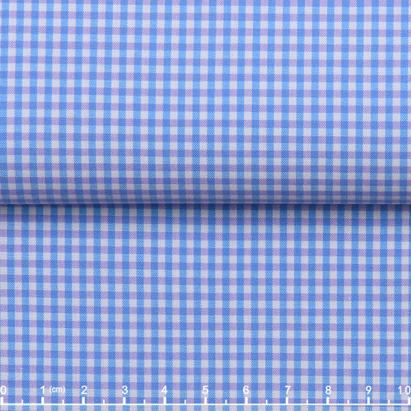 80/2 Non-Iron Check — The Sharp Edge Shirt in Blue Check — 100% cotton 80/2 check dress shirt with permanent non-iron finish, made to measure
