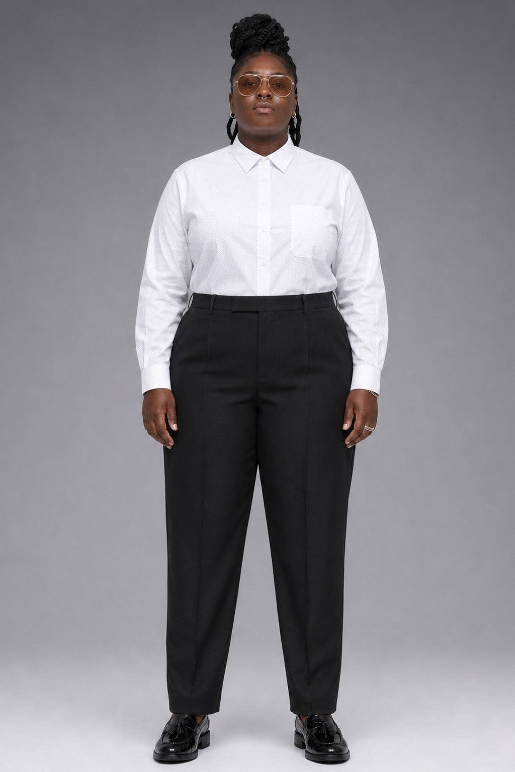 100/2 Dobby Micro-Check — The Imperial Sheen Shirt in White — 100% high-count cotton dobby micro-check dress shirt with easy-care finish, made to measure