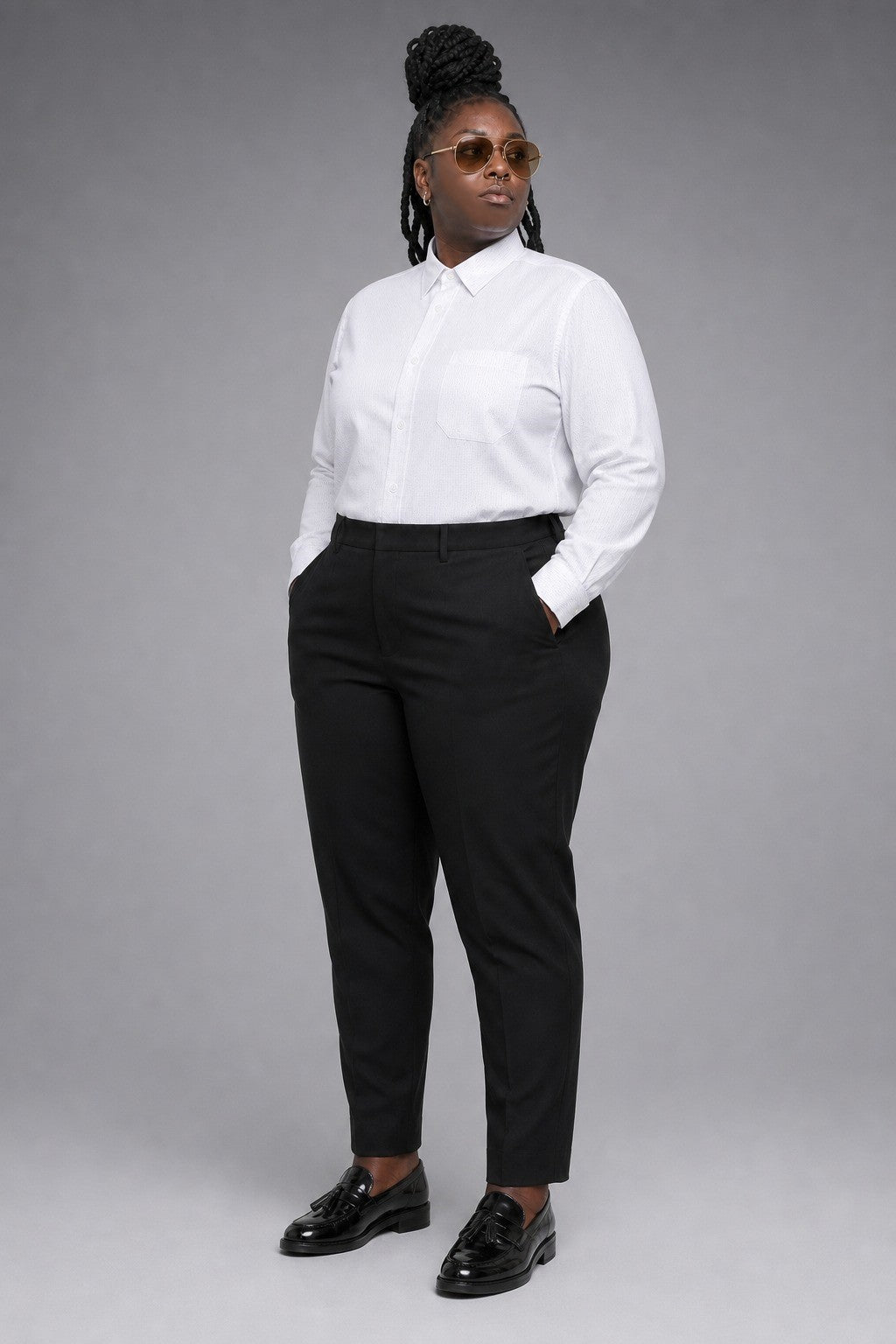 100/2 Dobby Micro-Check — The Imperial Sheen Shirt in White — 100% high-count cotton dobby micro-check dress shirt with easy-care finish, made to measure