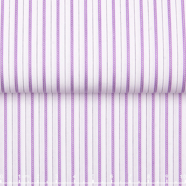 100/2 Dobby Stripe — The Refined Ledger Shirt in Purple — 100% high-count cotton dobby-stripe dress shirt with easy-care finish, made to measure