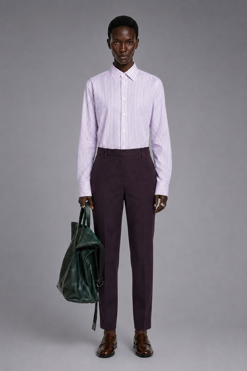 Imperial Dobby Stripe Shirt — 100% high-count cotton dobby-stripe dress shirt with easy-care finish, made to measure