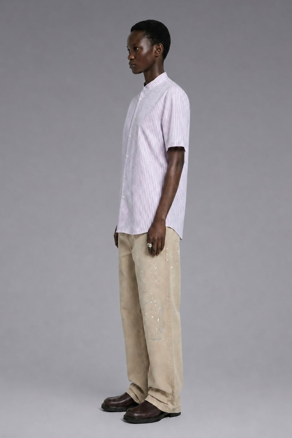 100/2 Dobby Stripe — The Refined Ledger Shirt — 100% high-count cotton dobby-stripe dress shirt with easy-care finish, made to measure