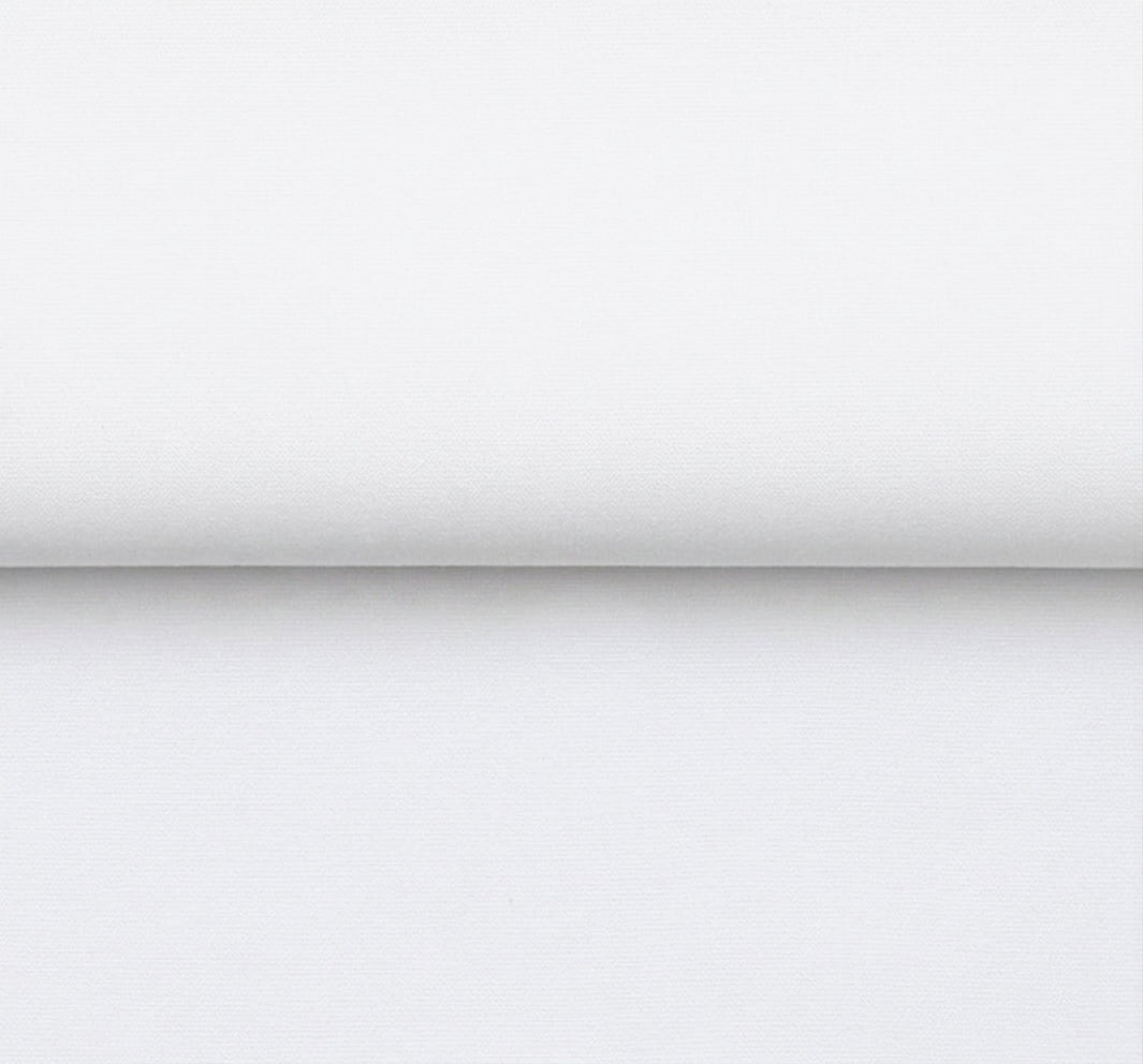 Imperial Poplin Shirt in White — 100% ultra-fine 140/2 cotton poplin dress shirt with liquid-silk finish, made to measure