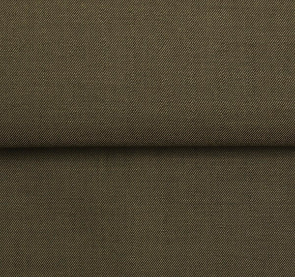 Cotton-Wool Flannel Solid — The Warm Armor Shirt in Olive Brown — 85% cotton 15% wool brushed flannel shirt, made to measure