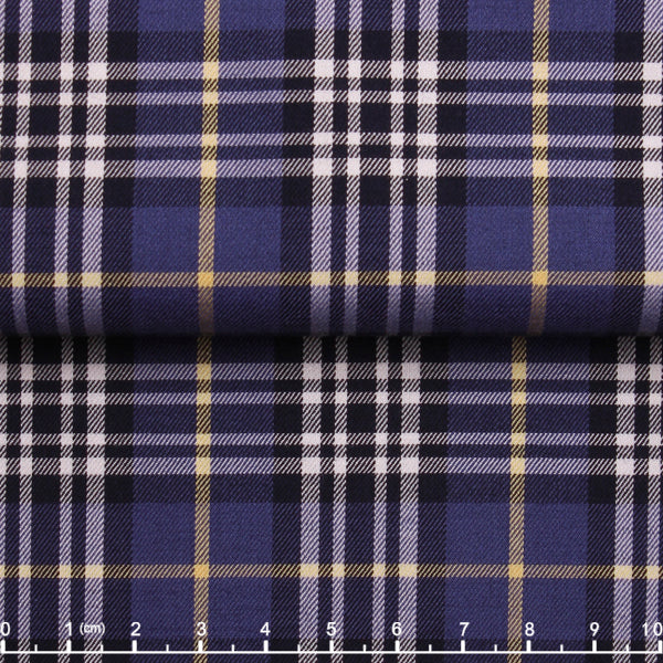 Cotton-Wool Tartan Check — The Bold Warmth Shirt in Purple — 85% cotton 15% wool tartan-check flannel shirt, made to measure