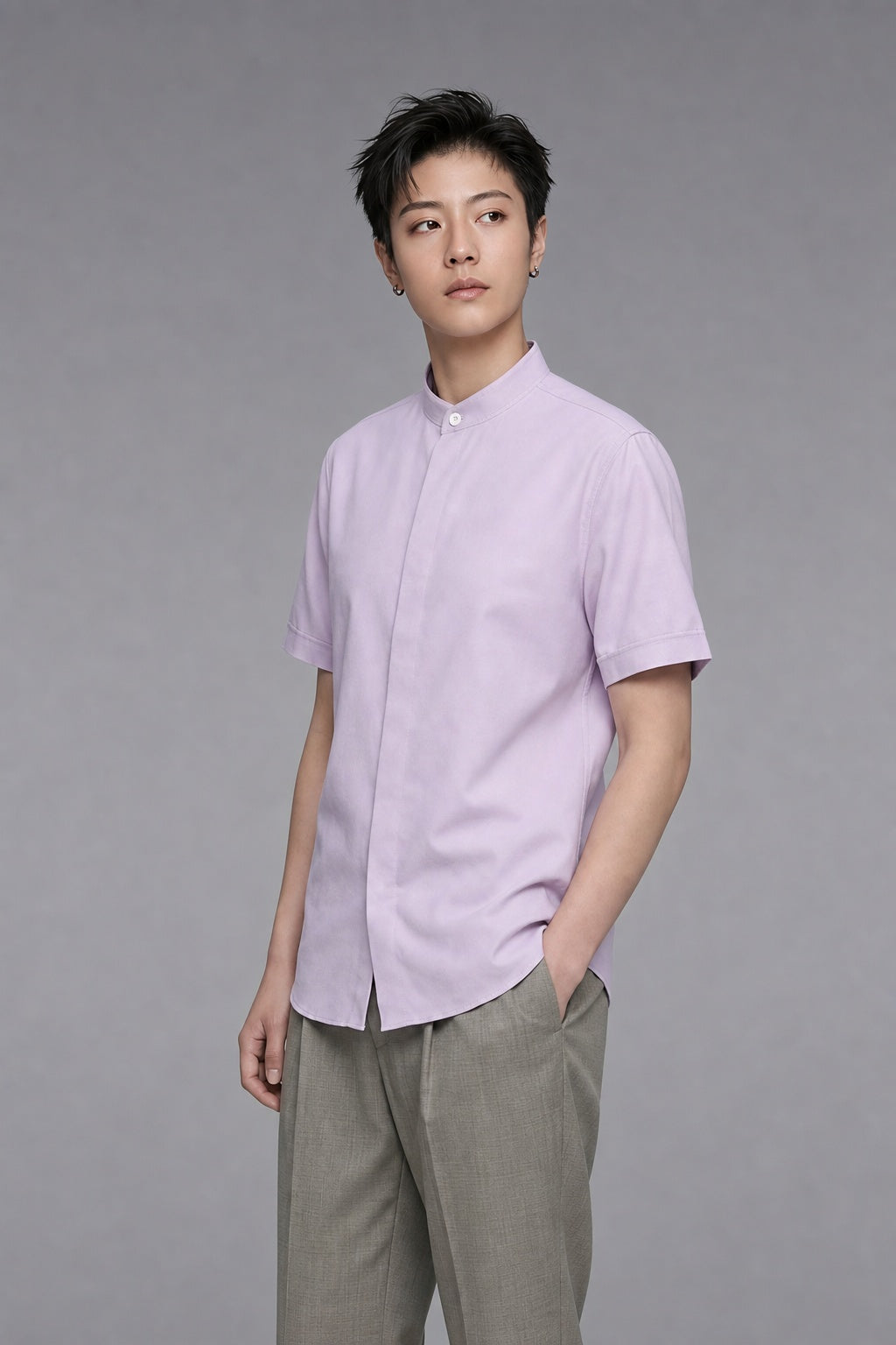 Everyday Easy-Care Oxford Shirt in Purple — 100% cotton 40*40 oxford dress shirt with easy-care finish, made to measure