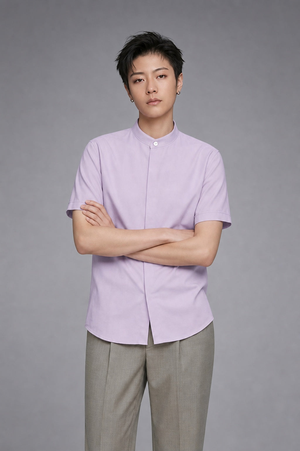 Easy-Care Oxford — The Shape-Armor Shirt in Purple — 100% cotton 40*40 oxford dress shirt with easy-care finish, made to measure