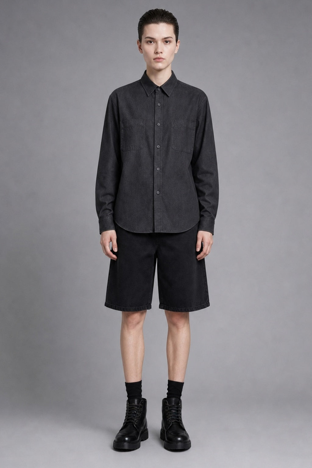 Everyday Chambray Shirt — 100% cotton chambray shirt with a denim-touch finish, made to measure