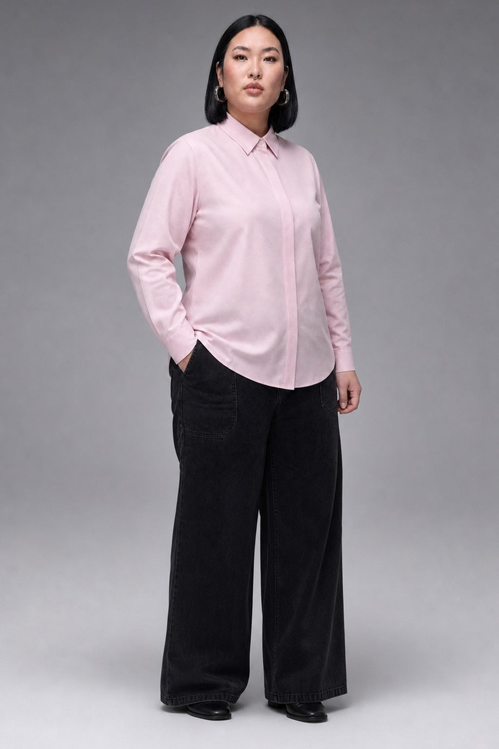 Cotton-Tencel Drape Solid — The Fluid Grace Shirt — 92% cotton 8% Tencel twill dress shirt with a fluid drape, made to measure