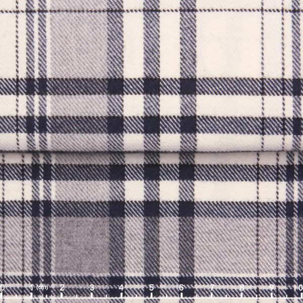 Double-Brushed Flannel Check — The Cabin Warmth Shirt in Navy Check — 100% cotton double-brushed flannel check shirt, made to measure