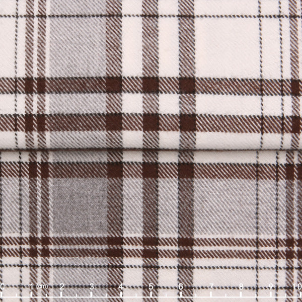 Double-Brushed Flannel Check — The Cabin Warmth Shirt in Brown Check — 100% cotton double-brushed flannel check shirt, made to measure