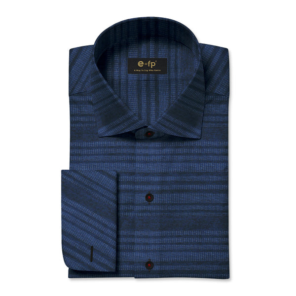 INDIGO HORIZONTAL STRIPE SHIRT