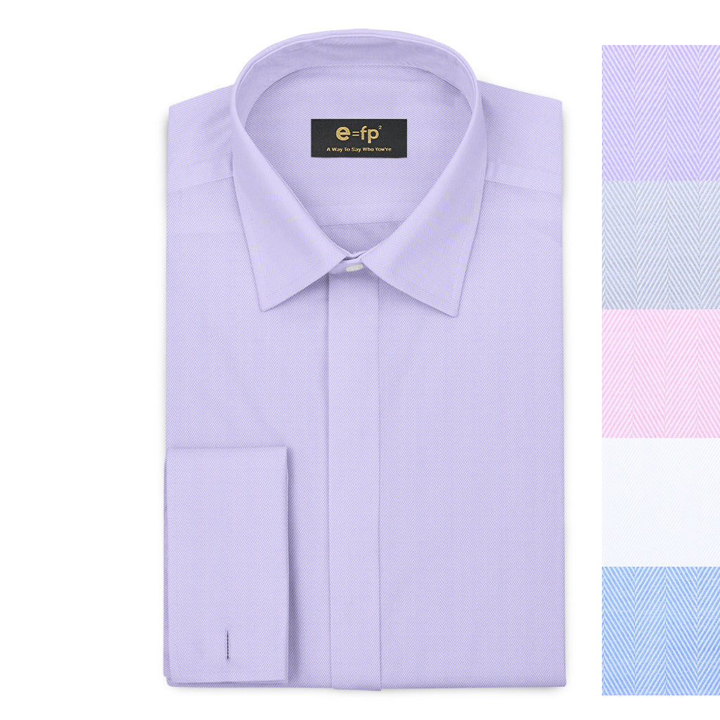 EASY CARE HERRINGBONE COTTON SHIRT - 5 COLORS