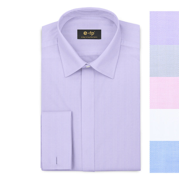 EASY CARE HERRINGBONE COTTON SHIRT - 5 COLORS