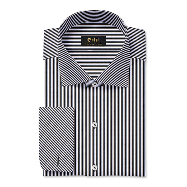 PREMIUM EASY IRON  STRIPE SHIRT WITH CONTRAST DETAIL - 3 COLORS