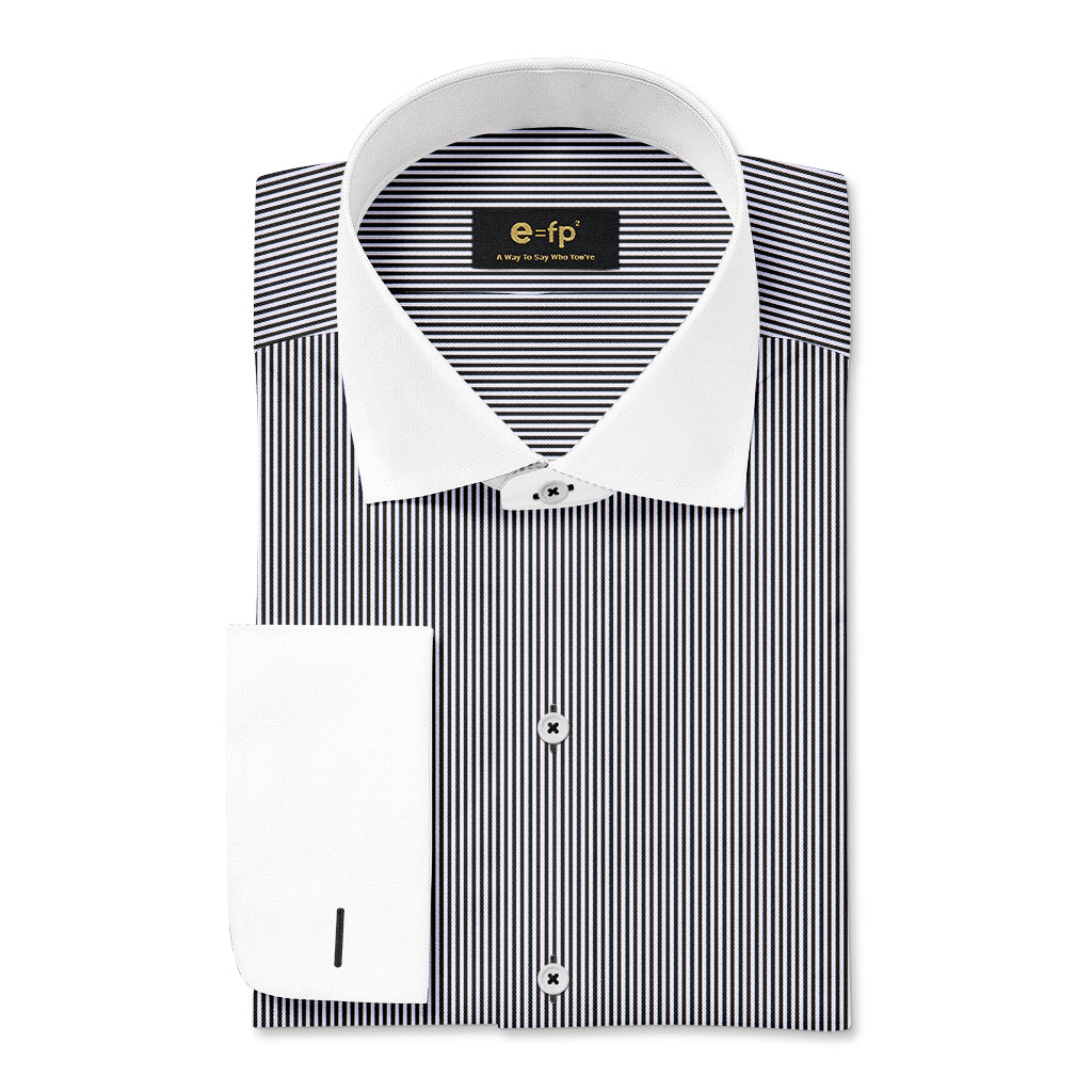 PREMIUM EASY IRON  STRIPE SHIRT WITH CONTRAST DETAIL - 3 COLORS