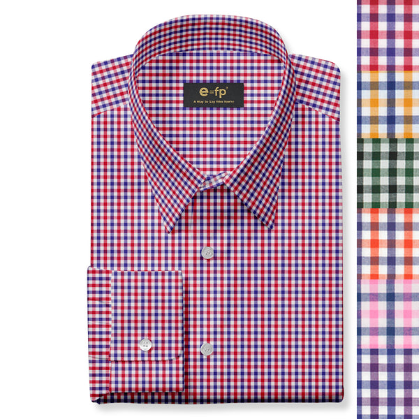 COTTON GINGHAM SHIRT - 6 COLORS