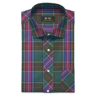 EASY IRON BAMBOO PLAID SHIRT WITH OR WITHOUT CONTRAST DETAIL - 2 COLORS