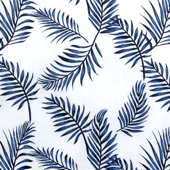 COTTON LINEN LEAF PRINT SHIRT